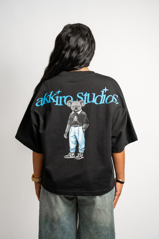 CROPPED BOXY BLACK SHIRT