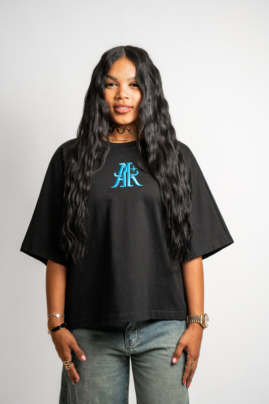 CROPPED BOXY BLACK SHIRT